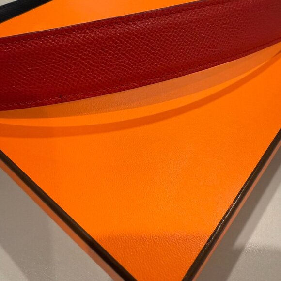 Hermes Reversible Belt Strap Red Black 32mm Size Small or XS 60cm - Picture 4 of 9